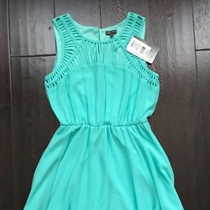 Lily Rose Skater Lattice Dress in Teal
